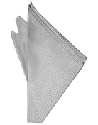 Cristoforo Cardi Silver Faille Silk Pocket Square