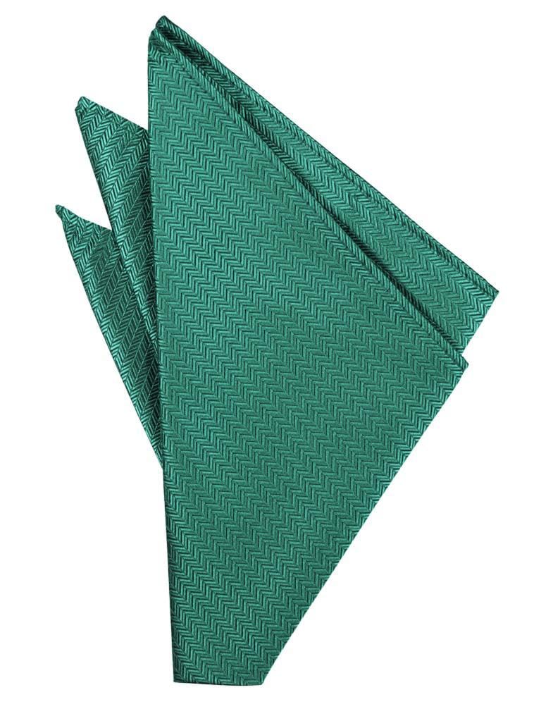 Cardi Aqua Herringbone Pocket Square