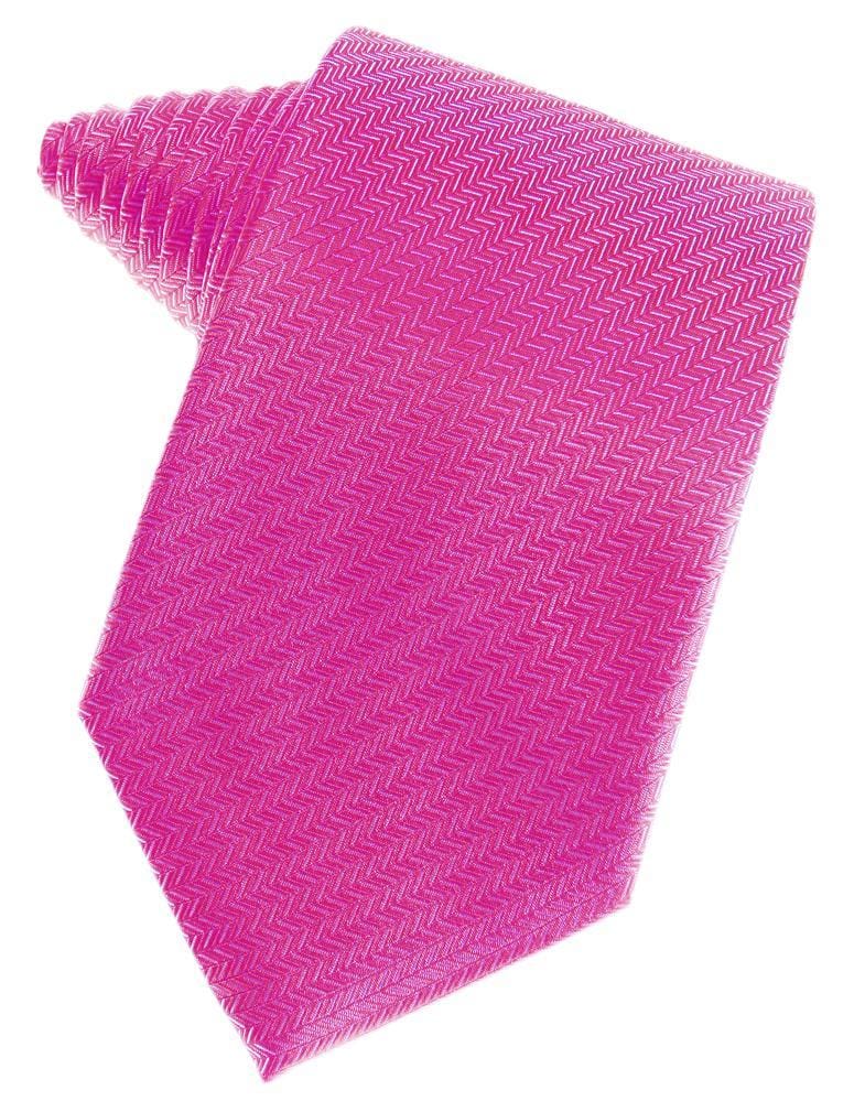 Cardi Fuchsia Herringbone Necktie