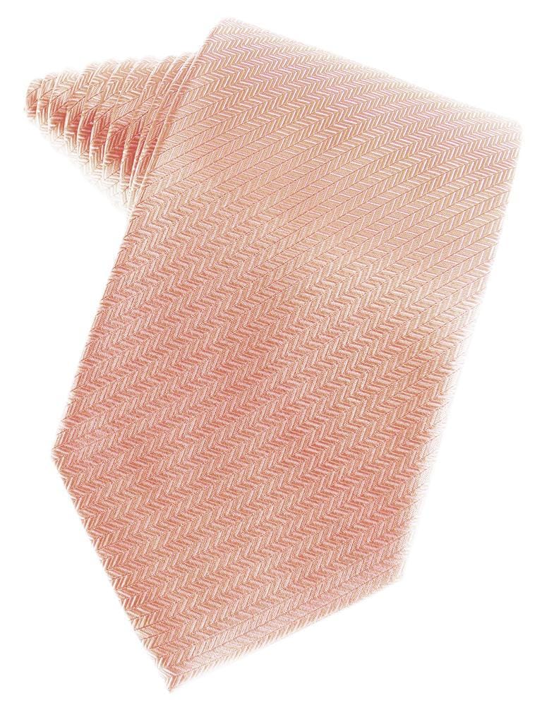 Cardi Peach Herringbone Necktie