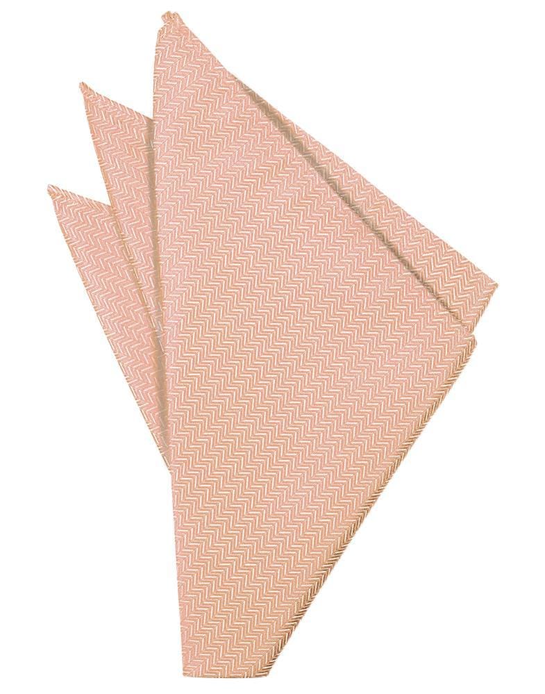 Cardi Peach Herringbone Pocket Square