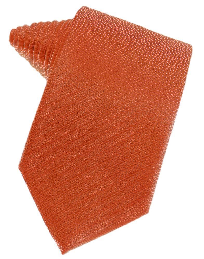 Cardi Persimmon Herringbone Necktie