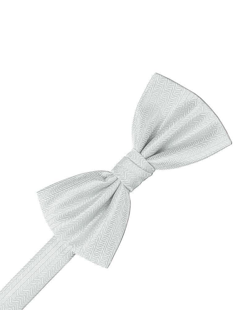 Cardi Platinum Herringbone Bow Tie