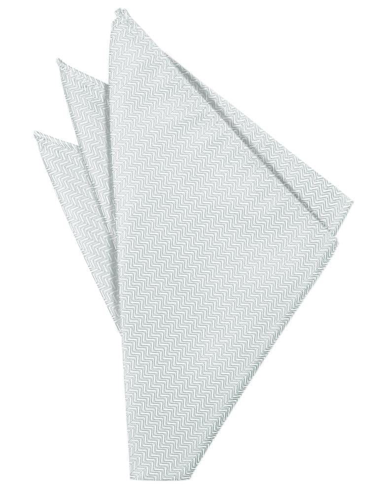 Cardi Platinum Herringbone Pocket Square