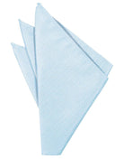 Cardi Powder Blue Herringbone Pocket Square