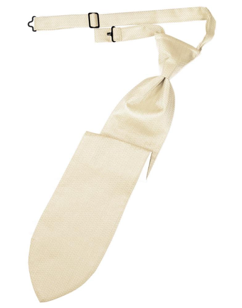 Cardi Sand Herringbone Kids Necktie