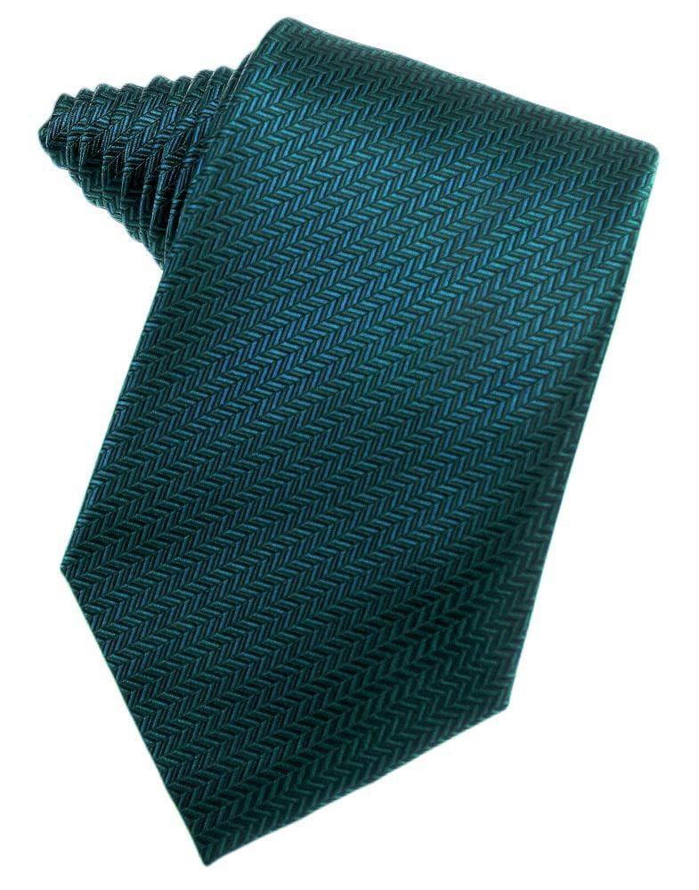 Cardi Teal Herringbone Necktie