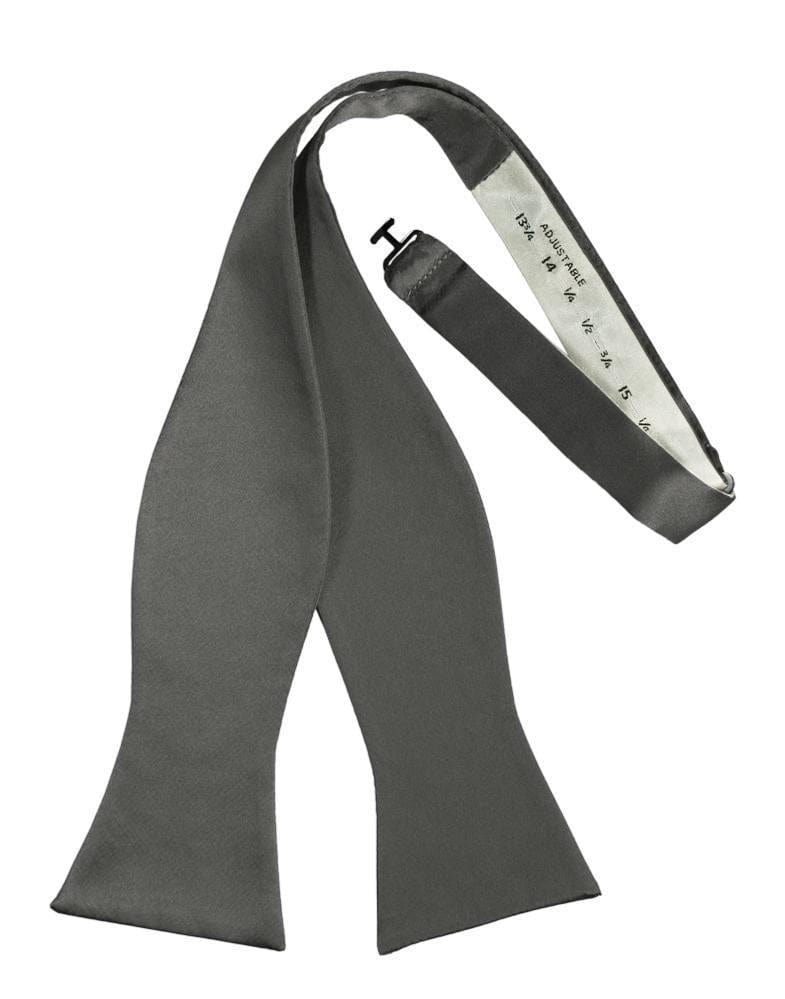 Cardi Self Tie Charcoal Luxury Satin Bow Tie