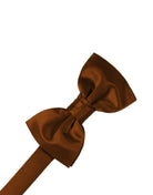 Cardi Pre-Tied Cognac Luxury Satin Bow Tie