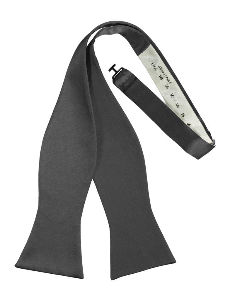 Cardi Self Tie Pewter Luxury Satin Bow Tie