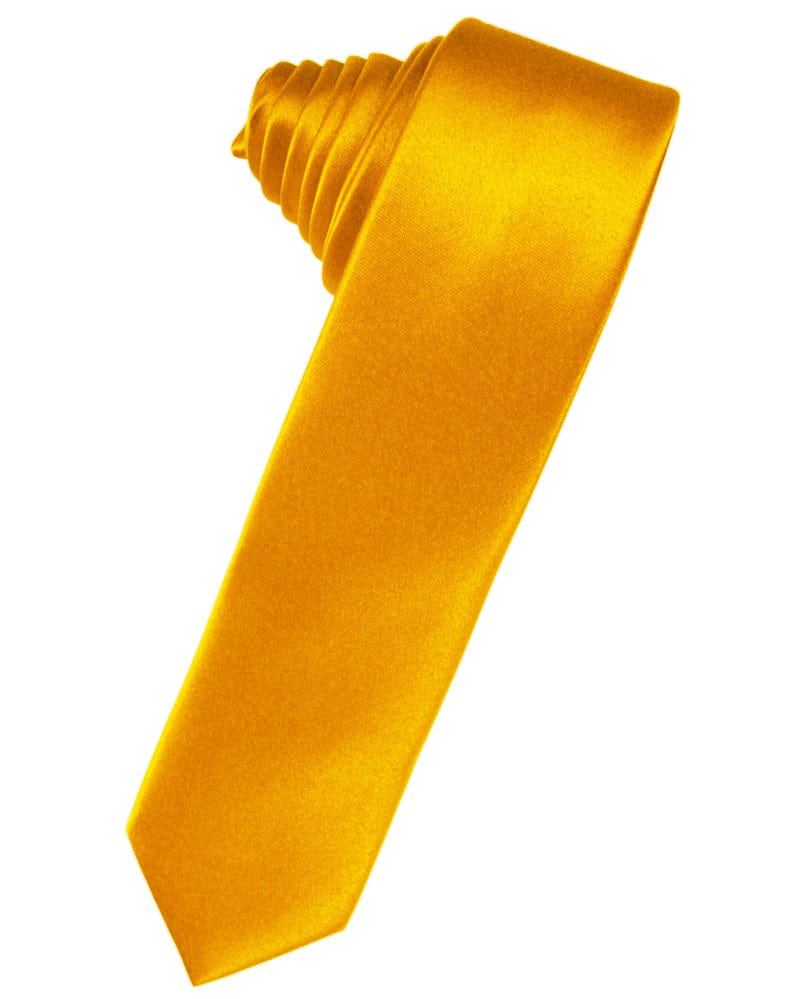 Classic Collection Tangerine Luxury Satin Skinny Necktie