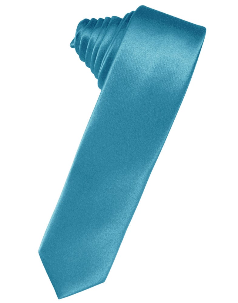 Classic Collection Turquoise Luxury Satin Skinny Necktie