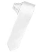 Classic Collection White Luxury Satin Skinny Necktie