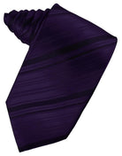 Cardi Amethyst Striped Satin Necktie