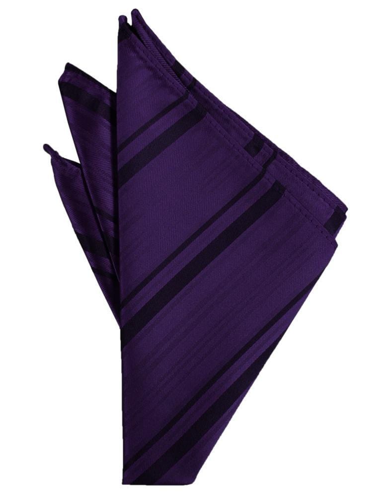 Cardi Amethyst Striped Satin Pocket Square