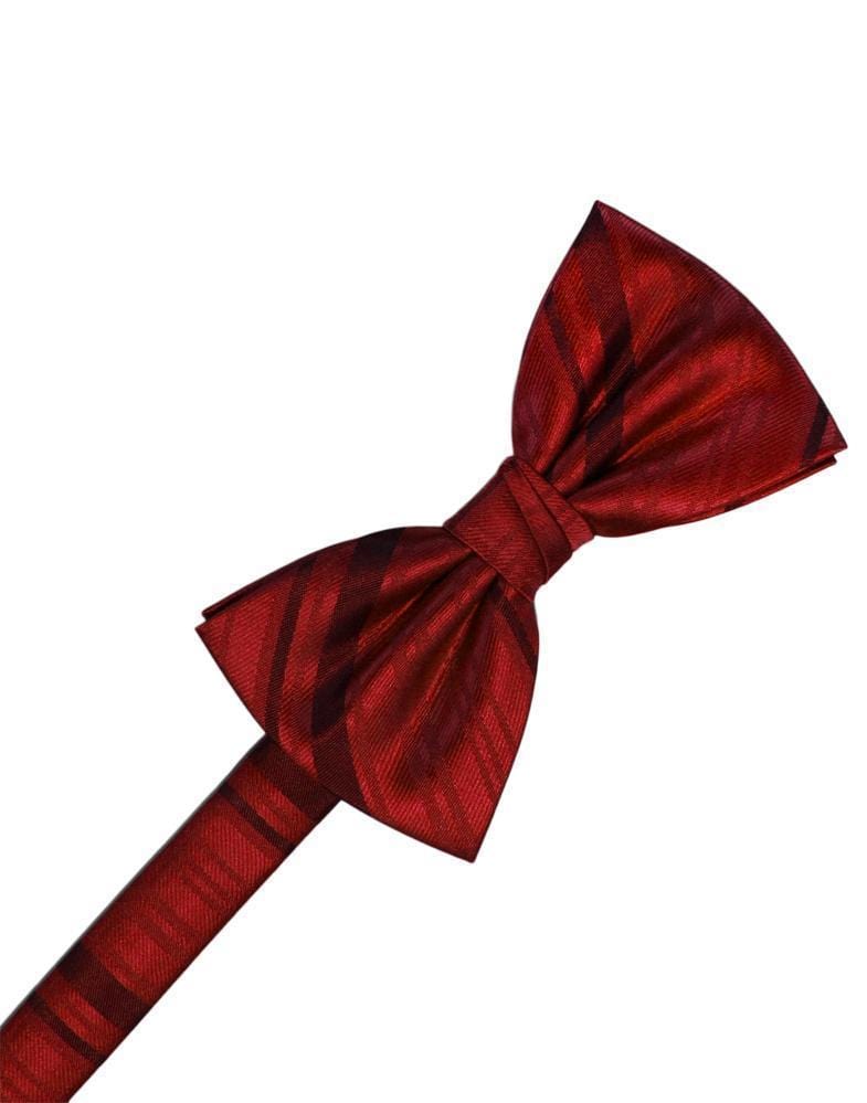 Cardi Pre-Tied Apple Striped Satin Kids Bow Tie