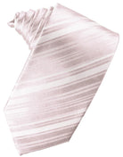 Cardi Blush Striped Satin Necktie