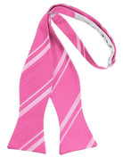 Cardi Self Tie Bubblegum Striped Satin Bow Tie