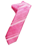 Classic Collection Bubblegum Striped Satin Skinny Necktie