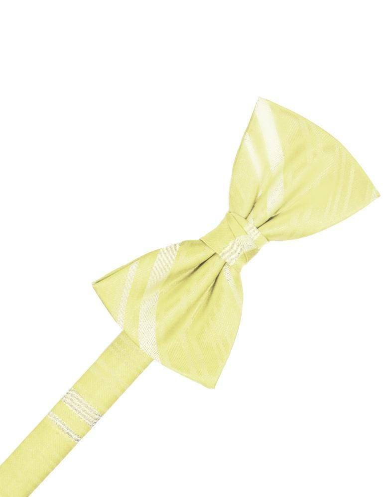 Cardi Pre-Tied Canary Striped Satin Bow Tie