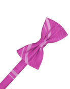 Cardi Pre-Tied Fuchsia Striped Satin Kids Bow Tie