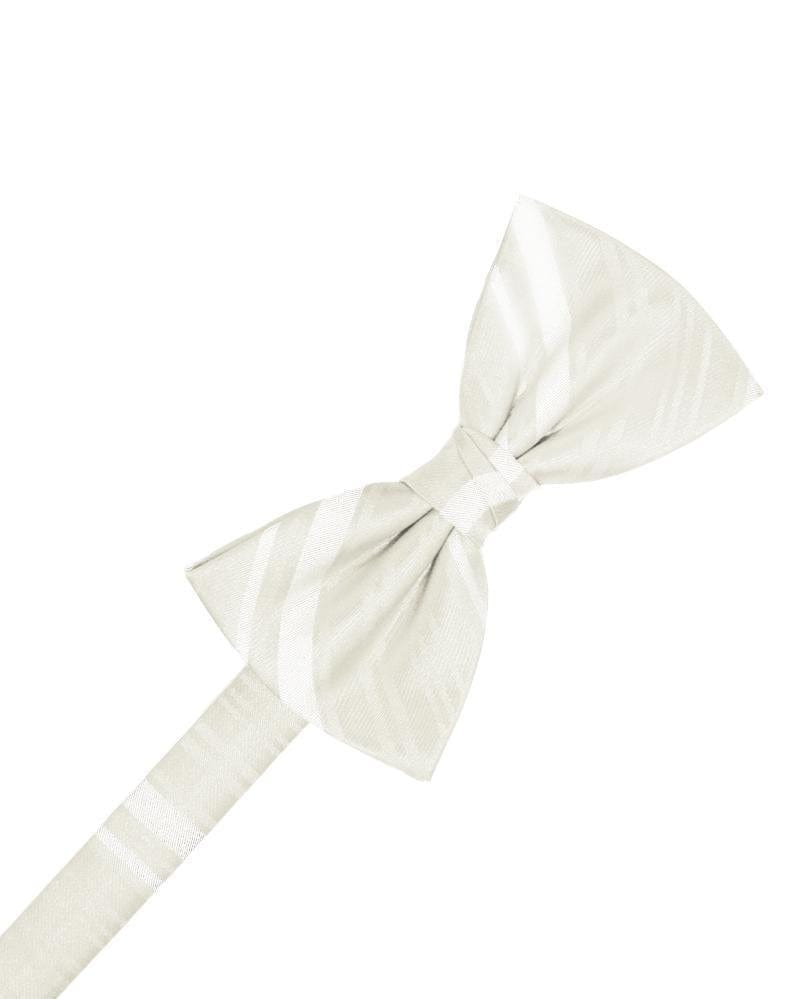 Cardi Pre-Tied Ivory Striped Satin Kids Bow Tie