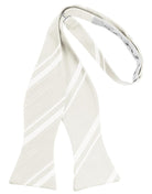 Cardi Self Tie Ivory Striped Satin Bow Tie