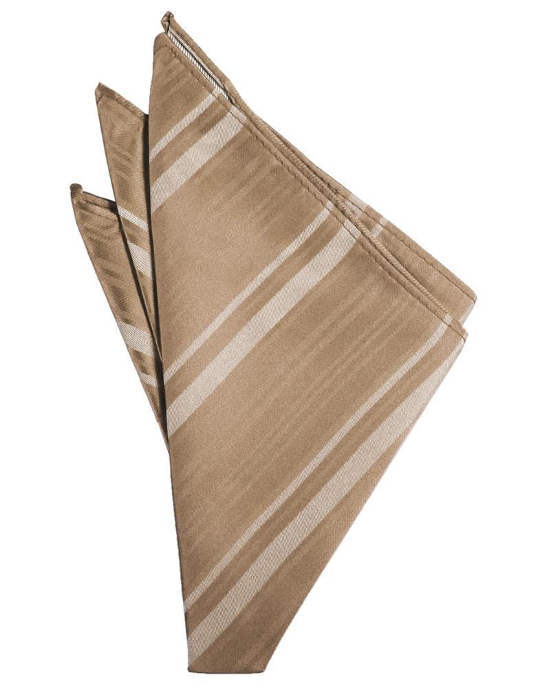 Cardi Latte Striped Satin Pocket Square