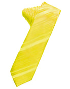 Classic Collection Lemon Striped Satin Skinny Necktie