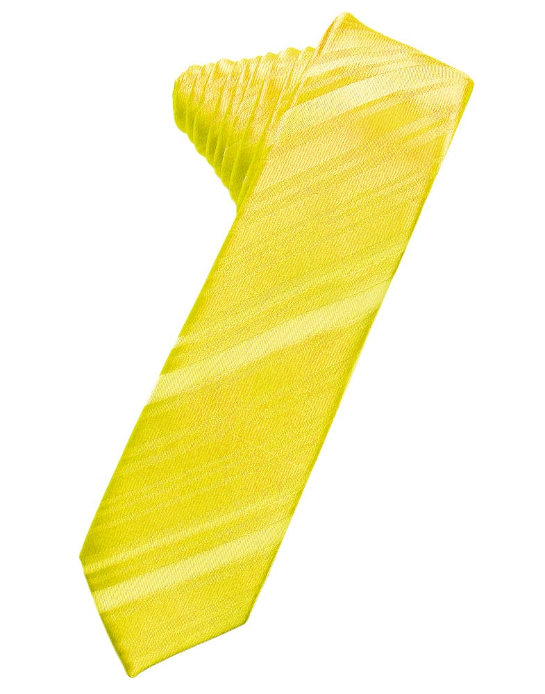 Classic Collection Lemon Striped Satin Skinny Necktie