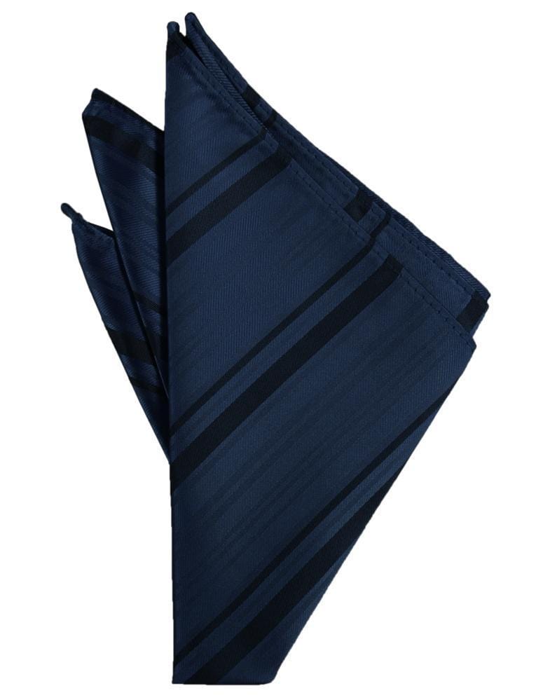 Cardi Midnight Striped Satin Pocket Square