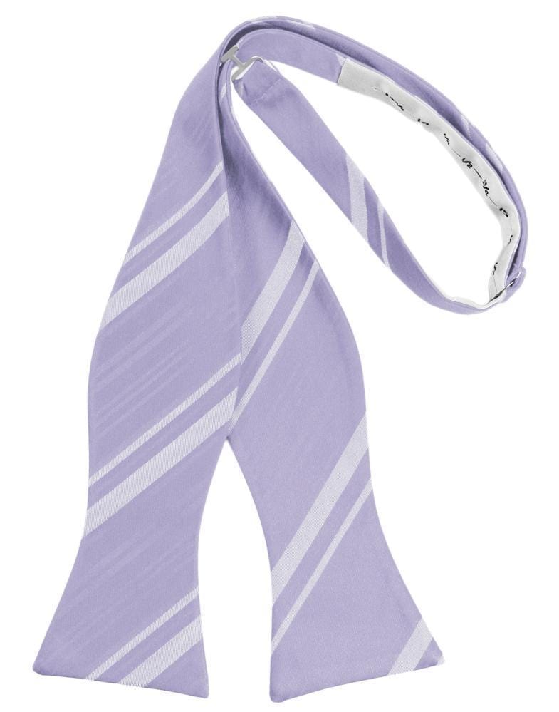 Cardi Self Tie Periwinkle Striped Satin Bow Tie