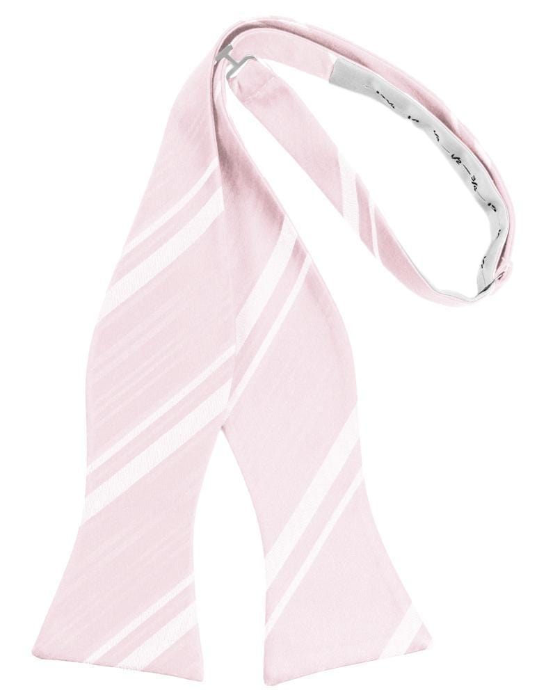 Cardi Self Tie Pink Striped Satin Bow Tie