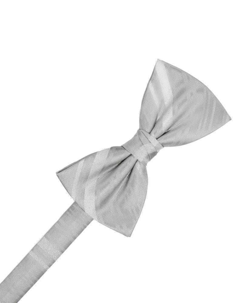 Cardi Pre-Tied Platinum Striped Satin Kids Bow Tie