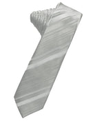 Classic Collection Platinum Striped Satin Skinny Necktie