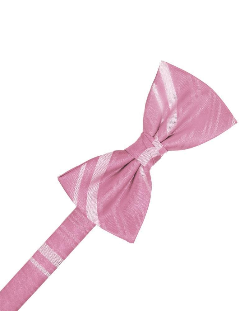 Cardi Pre-Tied Rose Petal Striped Satin Bow Tie