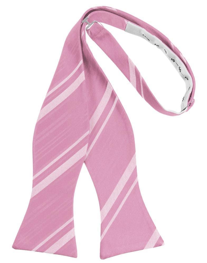 Cardi Self Tie Rose Petal Striped Satin Bow Tie