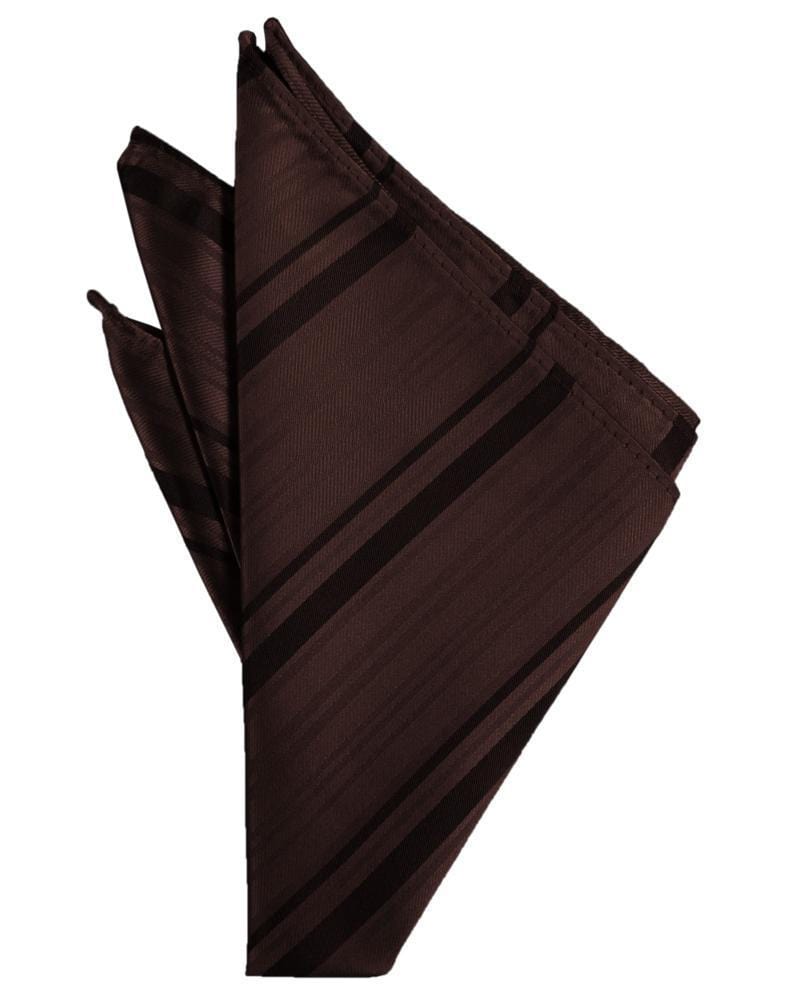 Cardi Truffle Striped Satin Pocket Square