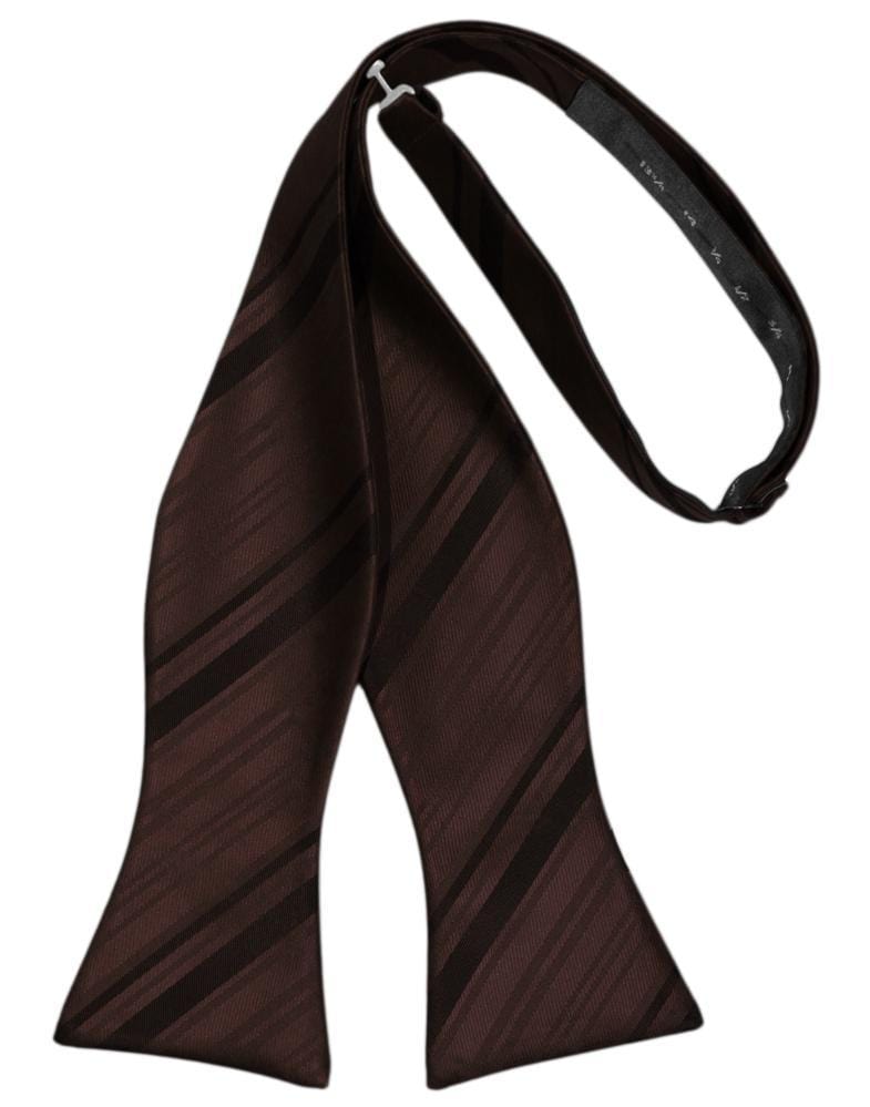 Cardi Self Tie Truffle Striped Satin Bow Tie