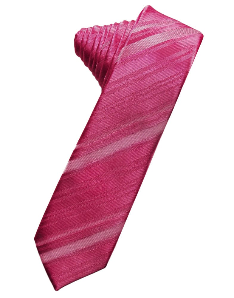 Classic Collection Watermelon Striped Satin Skinny Necktie