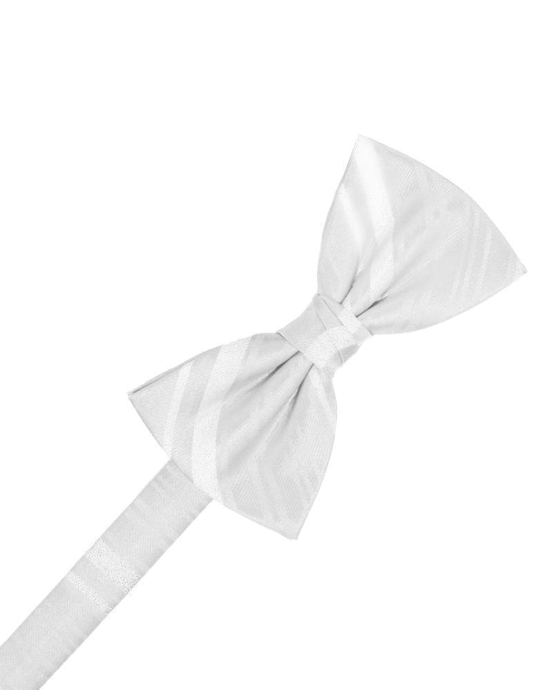 Cardi Pre-Tied White Striped Satin Kids Bow Tie