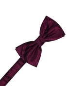 Cardi Pre-Tied Wine Striped Satin Kids Bow Tie