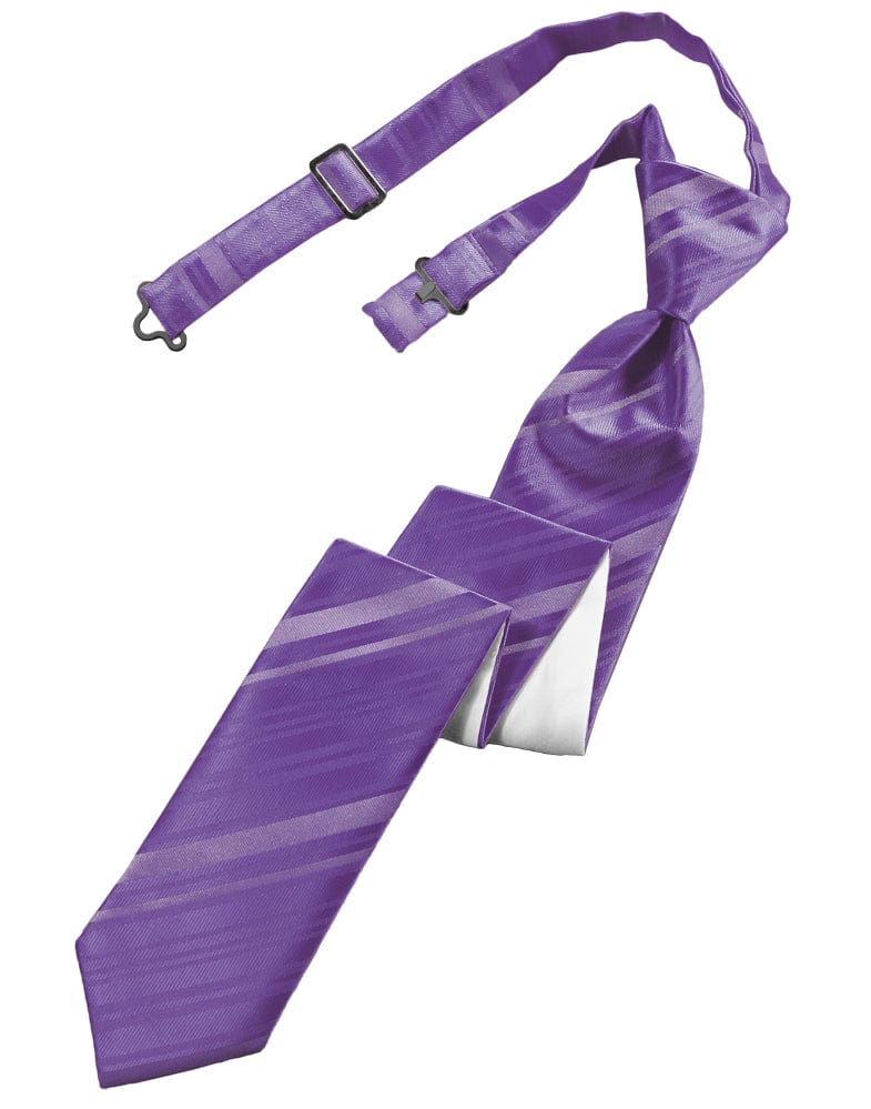 Classic Collection Wisteria Striped Satin Skinny Windsor Tie