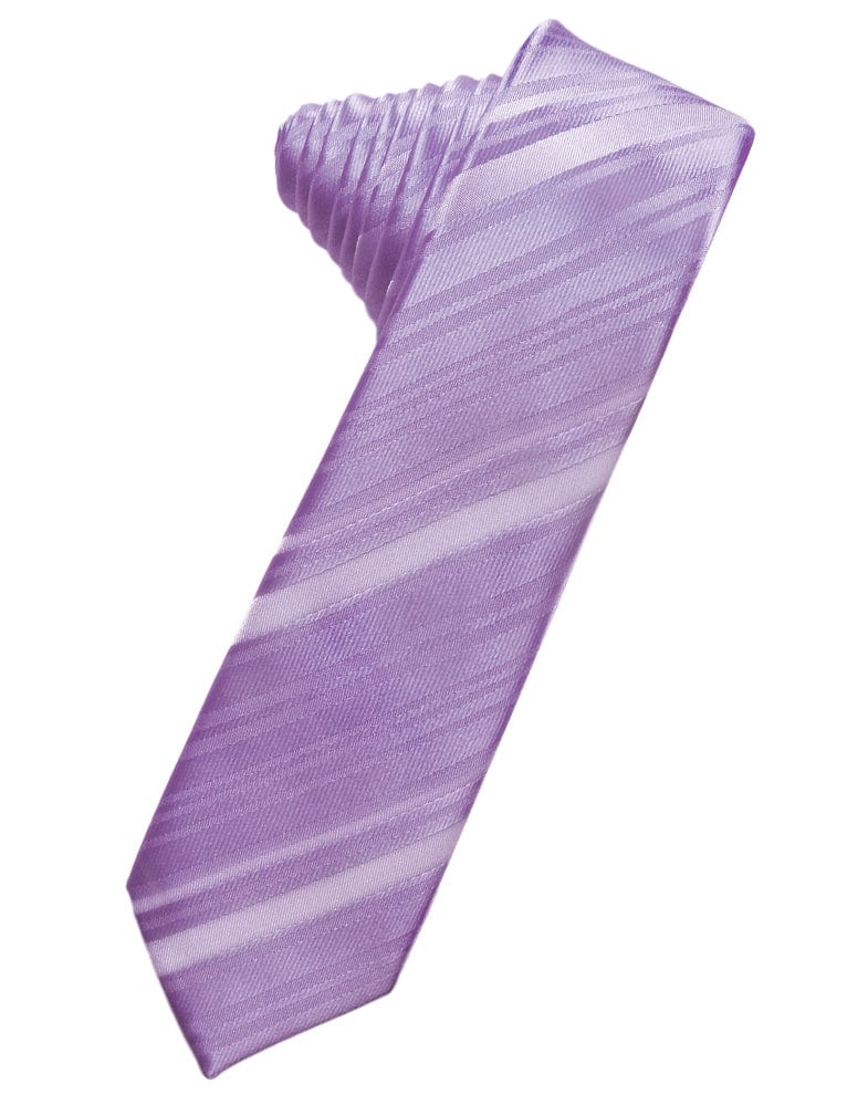 Classic Collection Wisteria Striped Satin Skinny Necktie