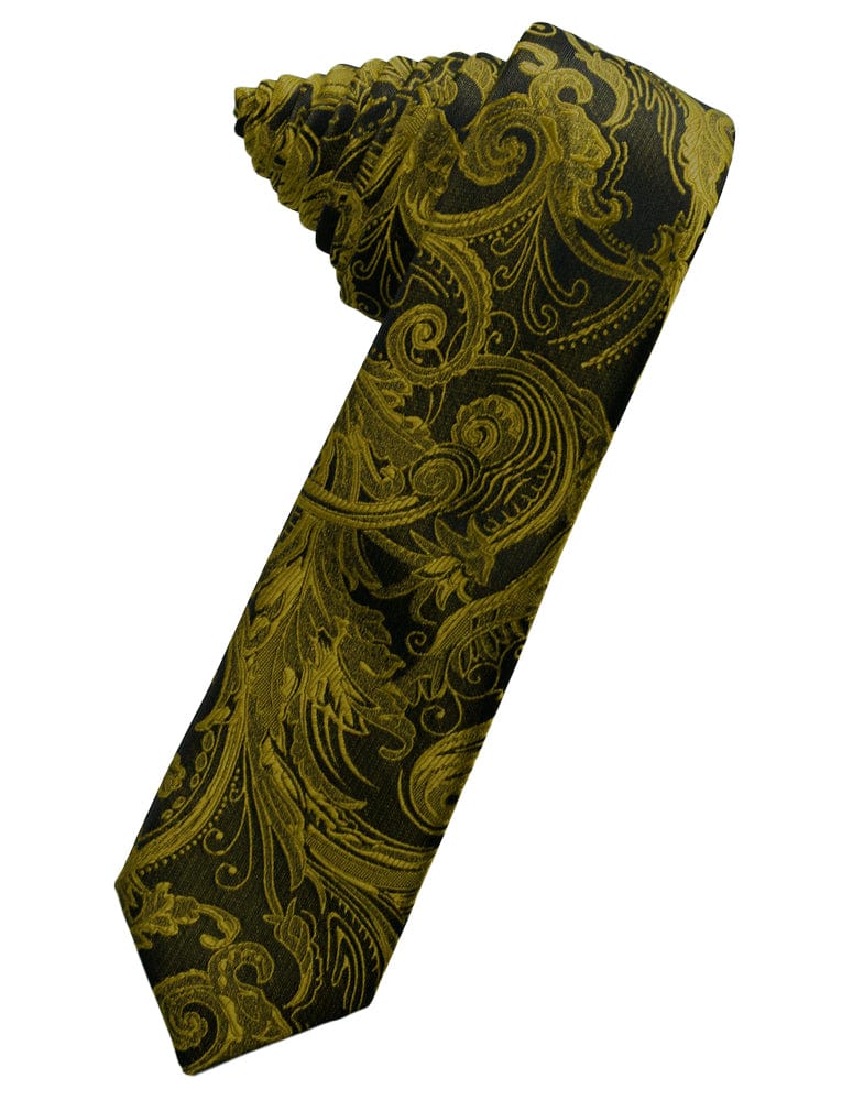 Classic Collection Gold Tapestry Skinny Necktie