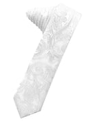 Classic Collection White Tapestry Skinny Necktie