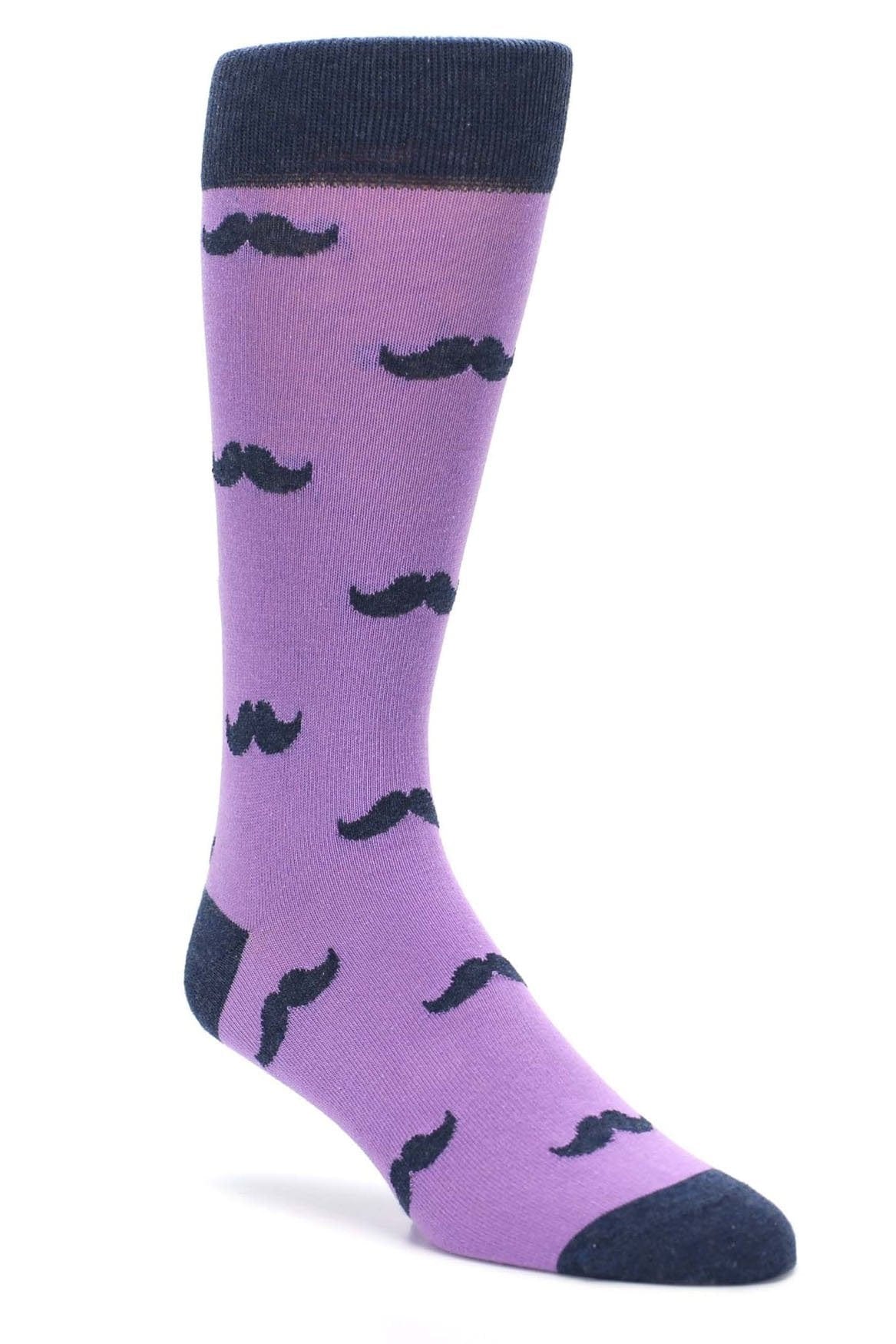 Bold Socks Wisteria Navy Bold Mustache Socks