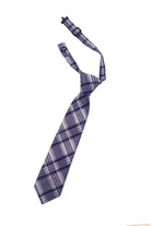 Cardi Pre-Tied Purple Madison Plaid Kids Necktie