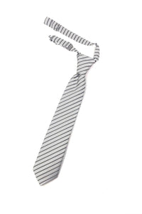 Cardi Pre-Tied Grey Newton Stripe Kids Necktie