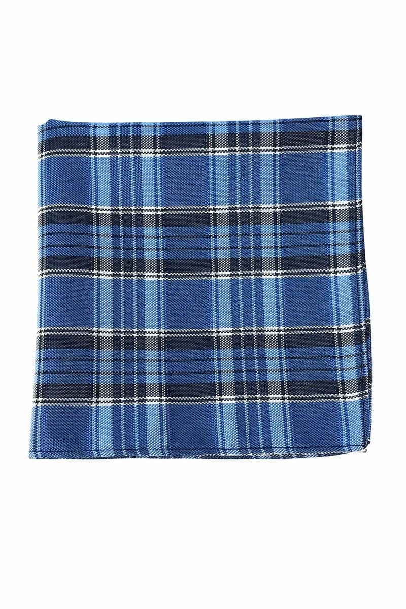 Cardi Blue Madison Plaid Pocket Square